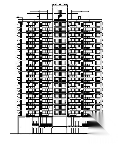 湖滨某豪园二期B-07栋住宅楼建筑施工图cad施工图下载【ID:149846113】