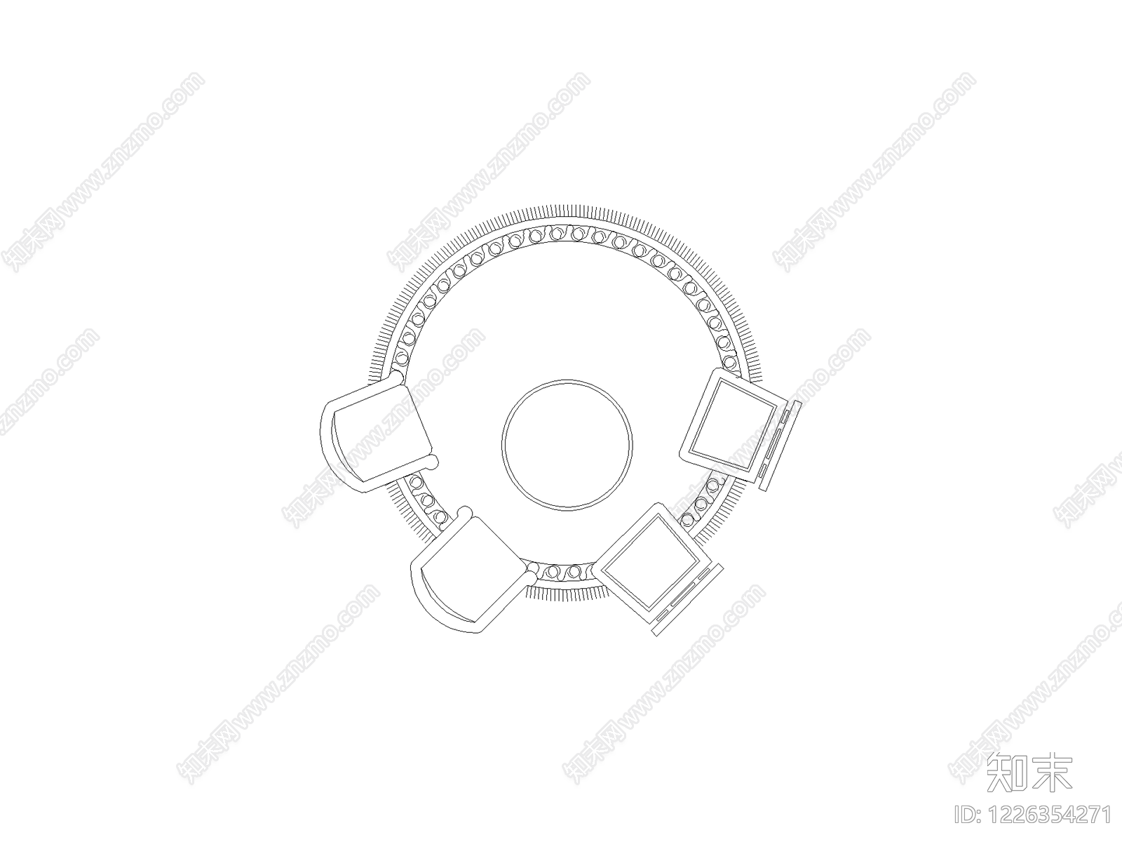 现代桌子CAD图纸