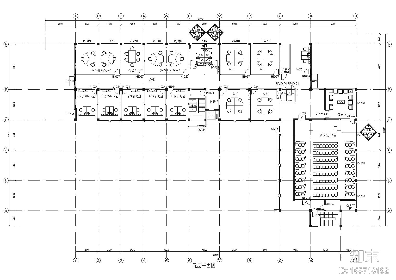 化工研究院信息管理大楼装饰设计项目施工图cad施工图下载【ID:165718192】