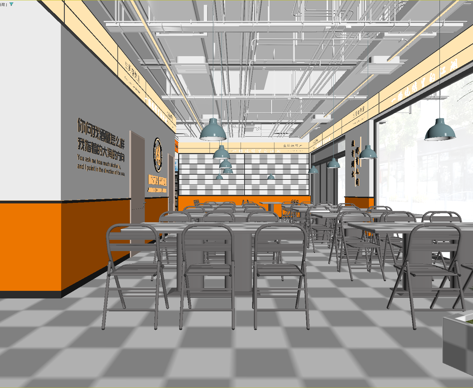 现代快餐店3D模型下载【ID:1214360228】