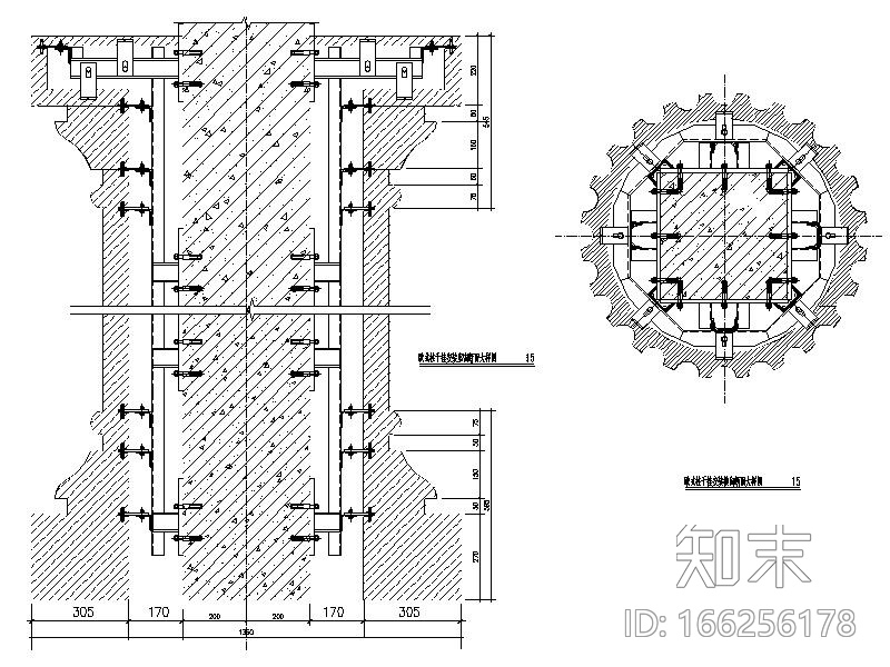 罗马柱石材干挂详图施工图下载【ID:166256178】