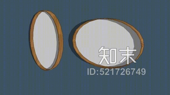 核桃椭圆墙镜SU模型下载【ID:521726749】