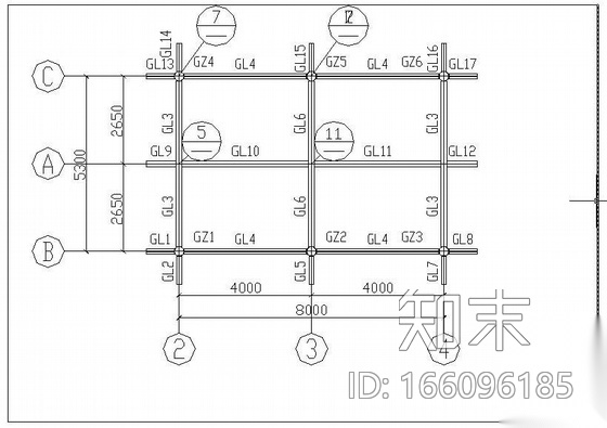 某钢结构点式玻璃采光顶图纸cad施工图下载【ID:166096185】
