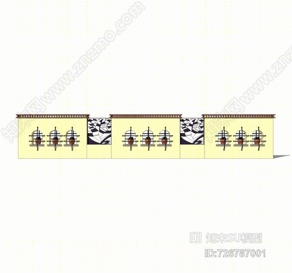 欧式围墙SU模型下载【ID:726787001】