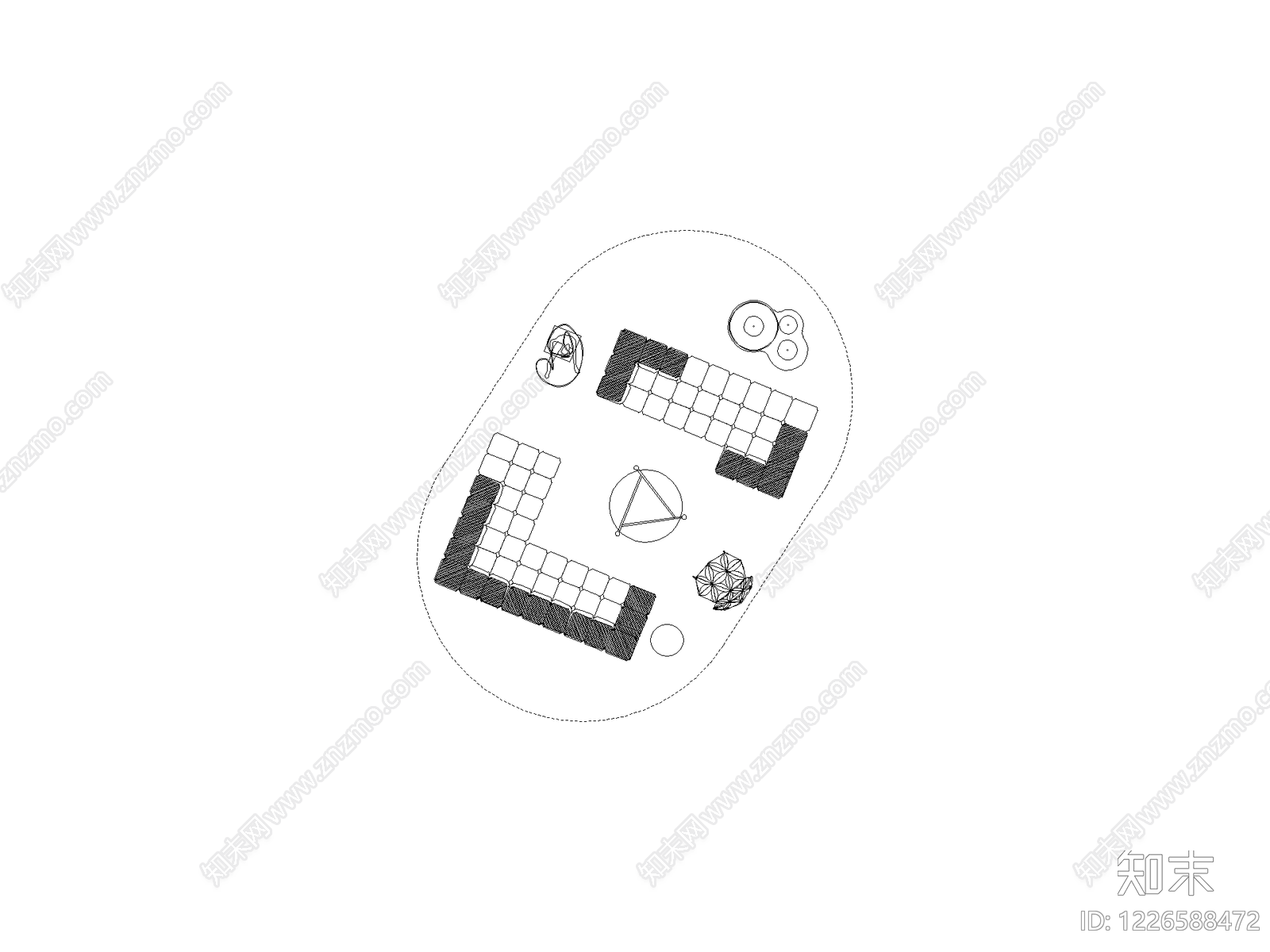 现代沙发CAD图纸