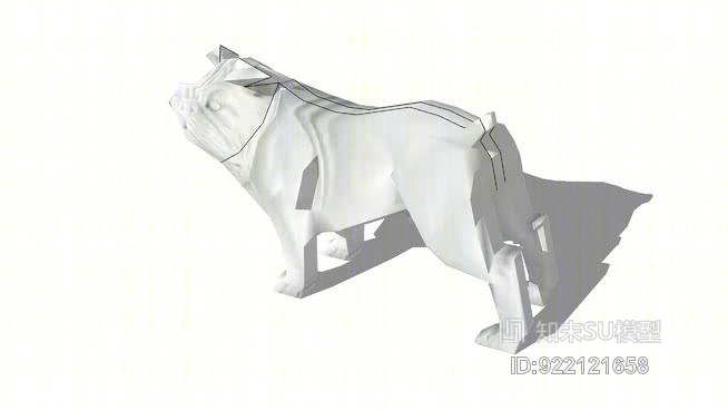 狗雕像装饰房屋，世界最大146676SU模型下载【ID:922121658】
