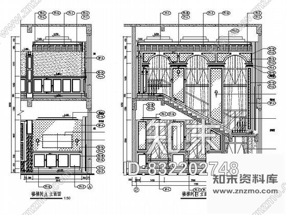 图块/节点欧式楼梯间立面图cad施工图下载【ID:832202748】