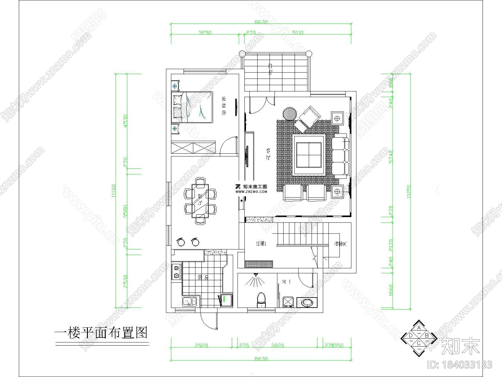 金源酒店后别墅三层经济型别墅室内CAD室内施工图含效果图下载cad施工图下载【ID:184033133】