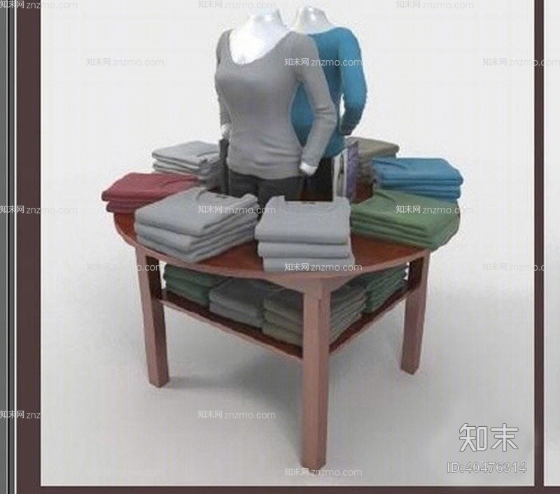 灰色布艺展示服装3D模型下载【ID:40476314】