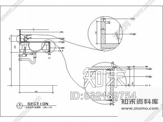 图块/节点卫生间洗手台详图施工图下载【ID:832189754】
