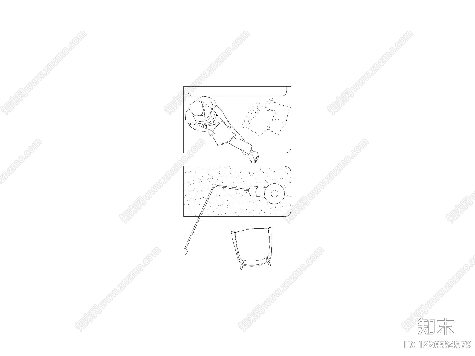 椅子cad施工图下载【ID:1226584879】