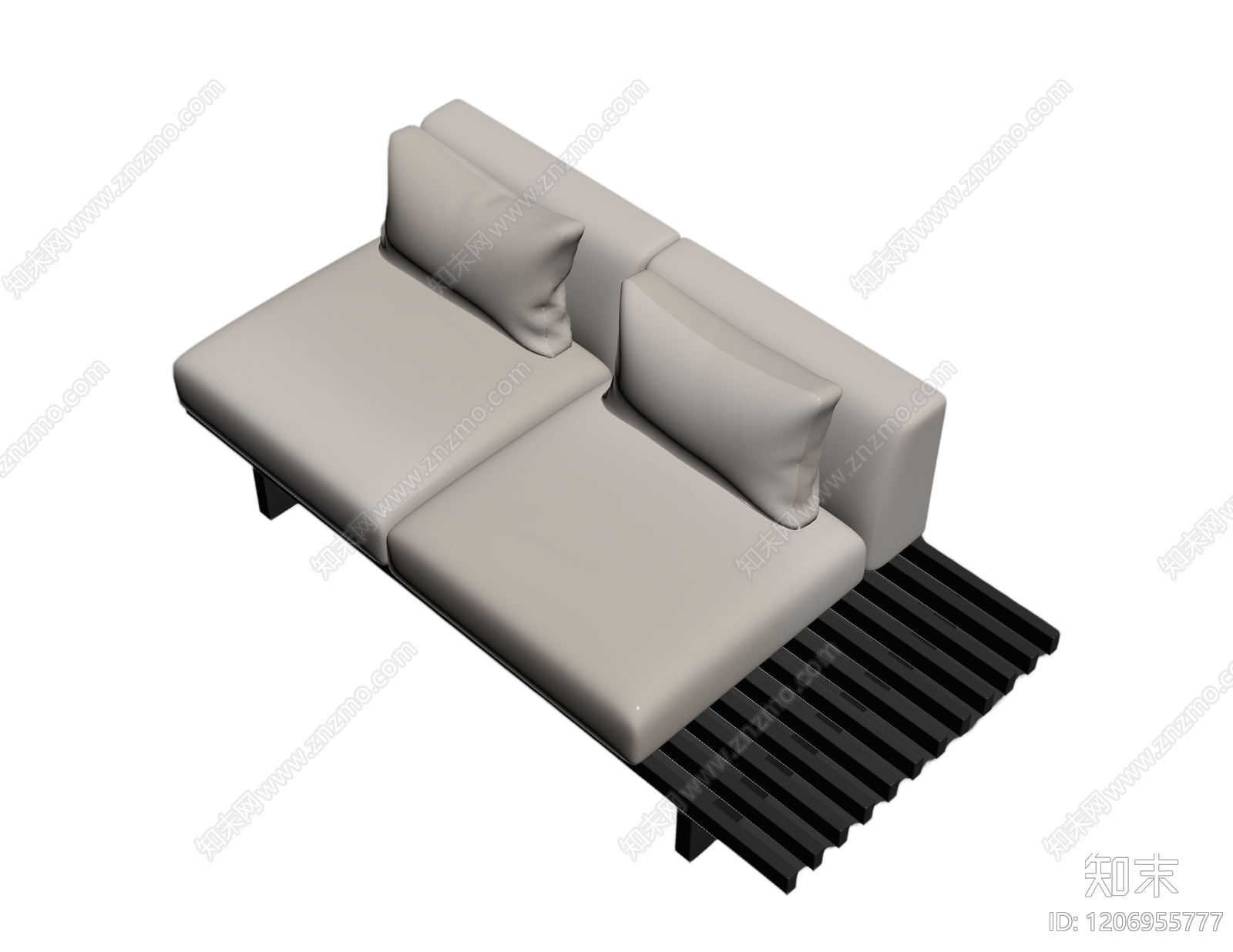 现代灰白沙发3D模型下载【ID:1206955777】