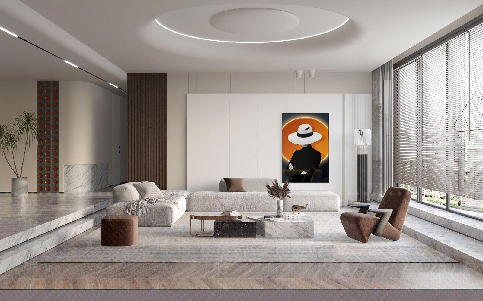 现代客厅3D模型下载【ID:1121138762】