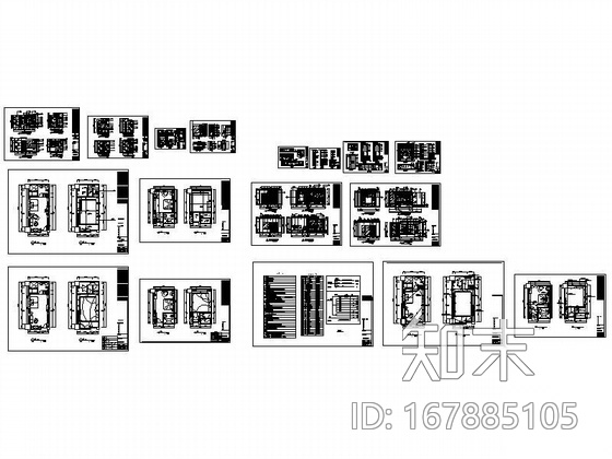 皇家酒店两套客房样板房装修图施工图下载【ID:167885105】