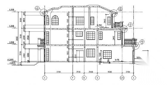 上海某三层别墅建筑方案图cad施工图下载【ID:149920181】