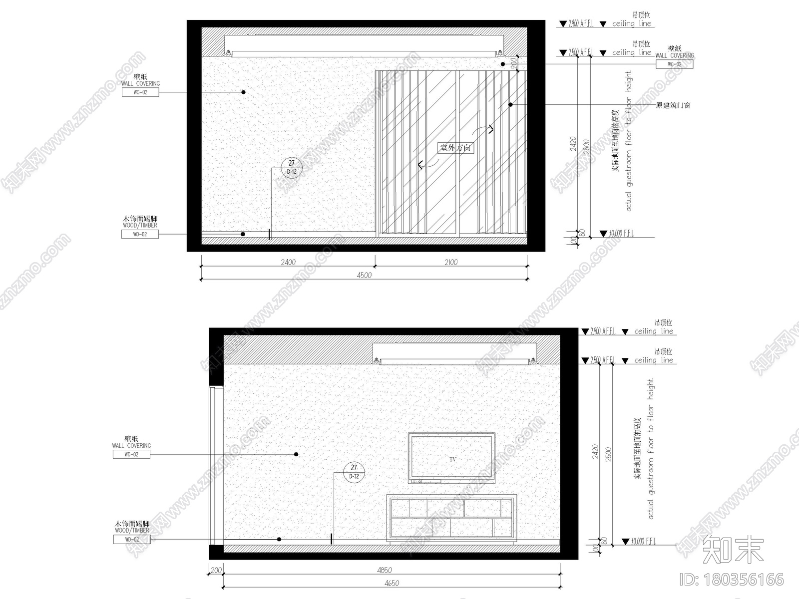 [上海]翡翠江湾新中式三层四居室别墅施工图施工图下载【ID:180356166】