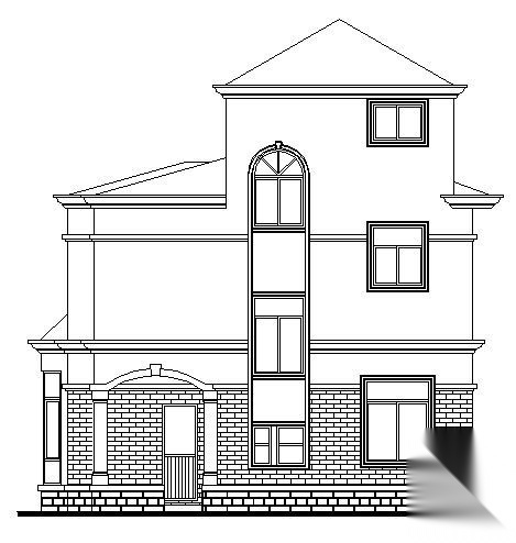 某三层小型别墅建筑方案图cad施工图下载【ID:149922181】