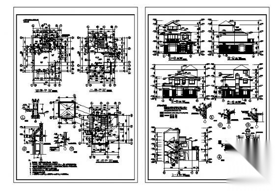 某三层小型别墅建筑方案图cad施工图下载【ID:149922181】