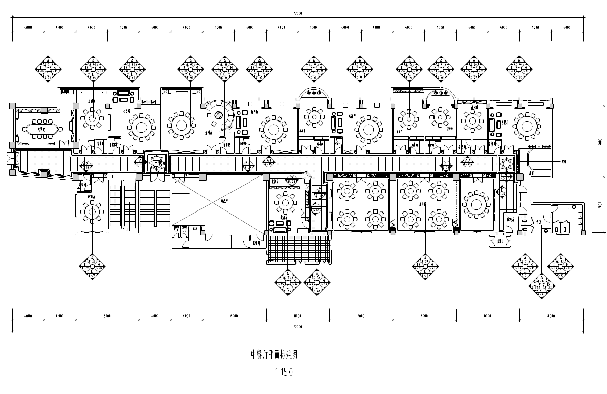 [江苏]新中式风格餐厅室内装修全套施工图cad施工图下载【ID:161752174】