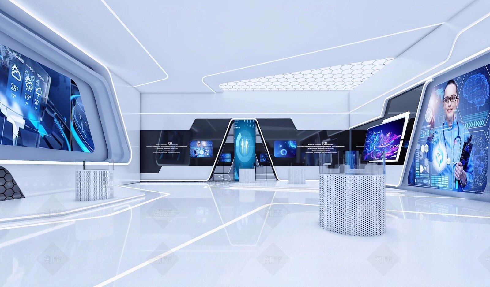 现代流行现代科技展厅国外下载3D模型下载【ID:373341012】