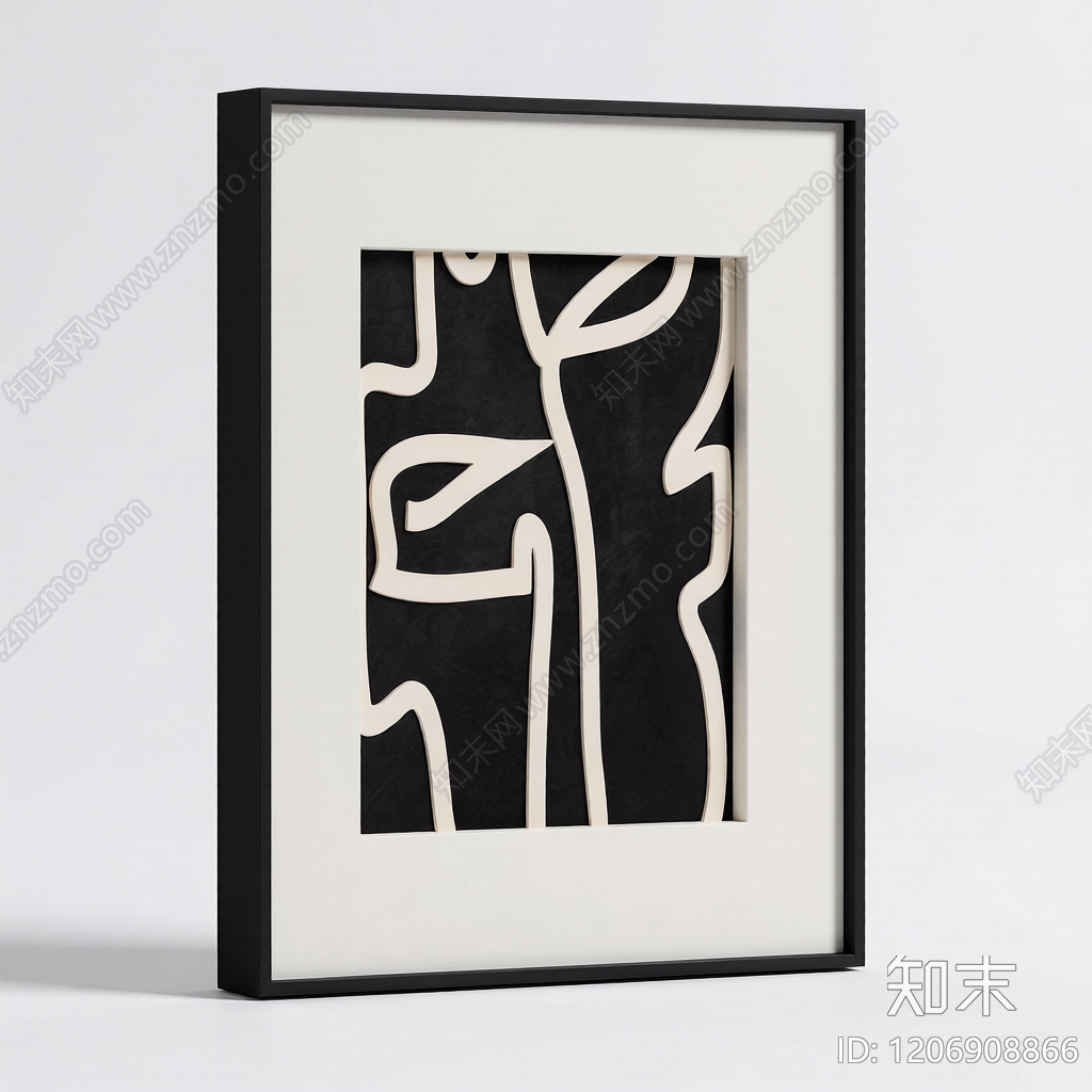 抽象画框装饰品3D模型下载【ID:1206908866】