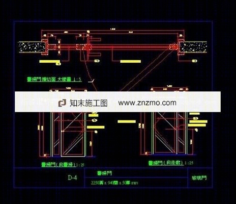 书房玻璃门详图施工图下载【ID:66942231】