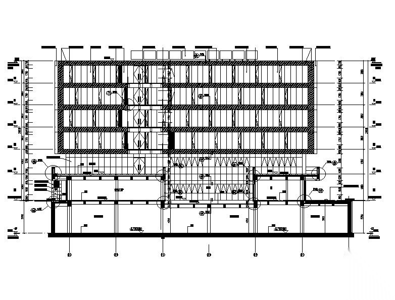 [成都]六层玻璃幕墙综合性商业楼建筑施工图（含农贸市场...施工图下载【ID:151483154】