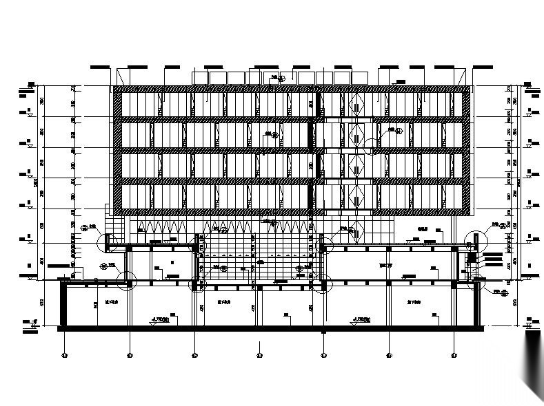 [成都]六层玻璃幕墙综合性商业楼建筑施工图（含农贸市场...施工图下载【ID:151483154】