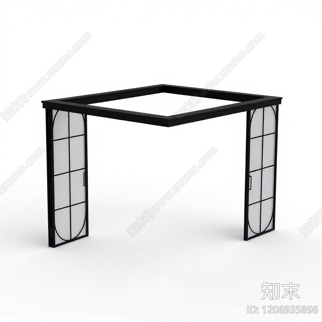 滑动门隔断组件3D模型下载【ID:1206935896】