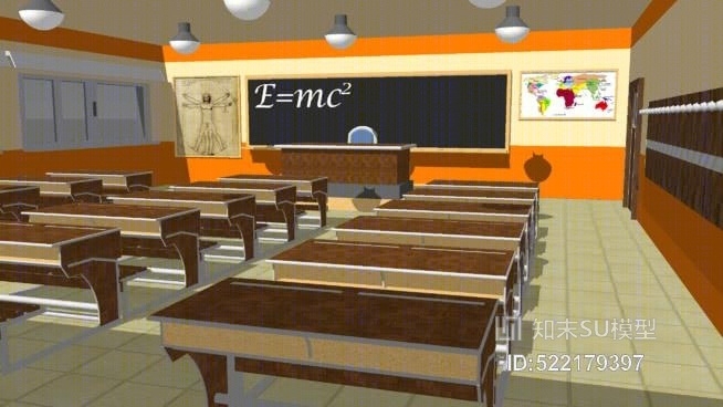 教室SU模型下载【ID:522179397】