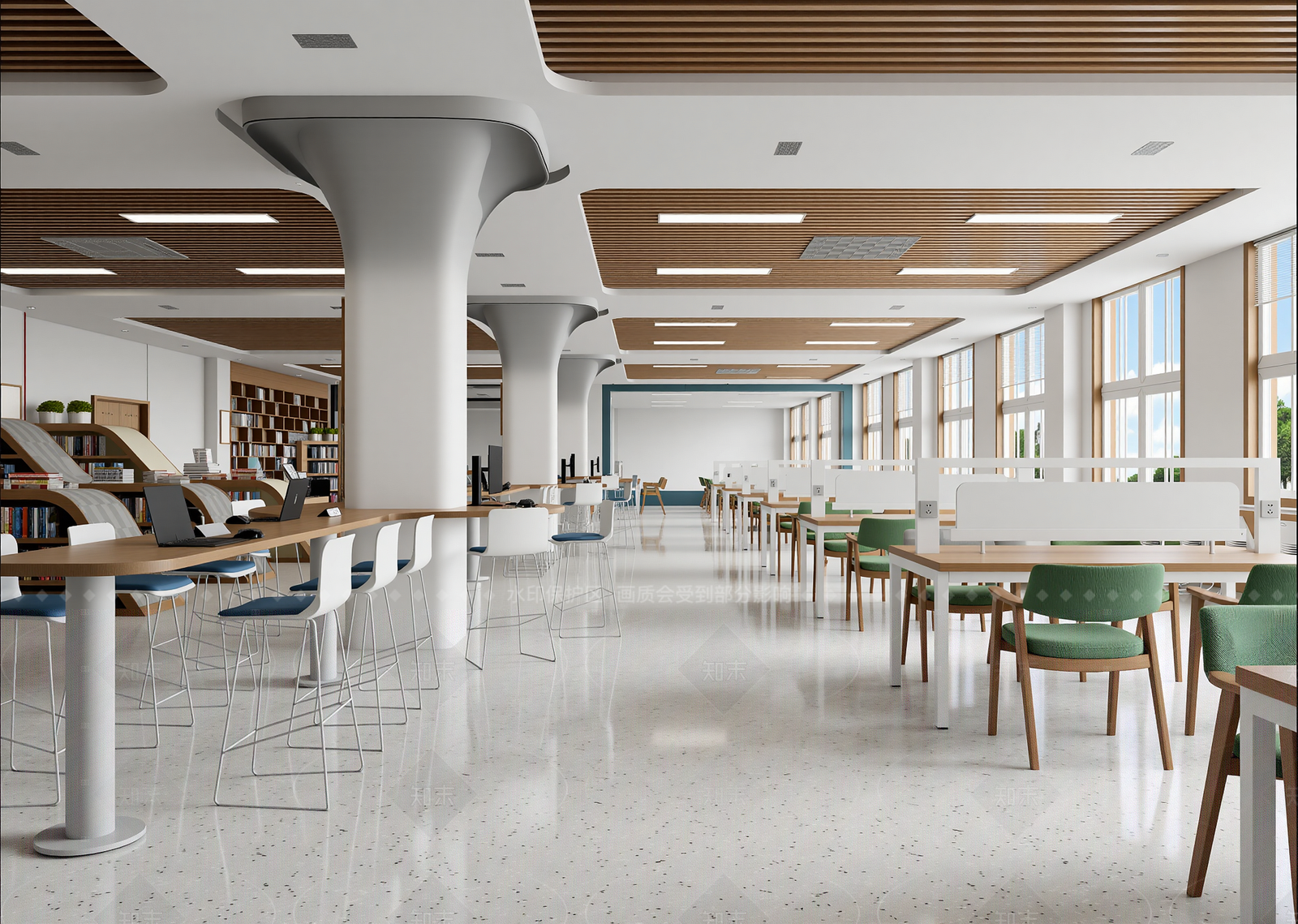 现代图书馆3D模型下载【ID:1214998730】