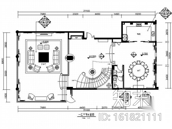 [深圳]华丽浪漫欧式风情别墅装修CAD施工图施工图下载【ID:161821111】
