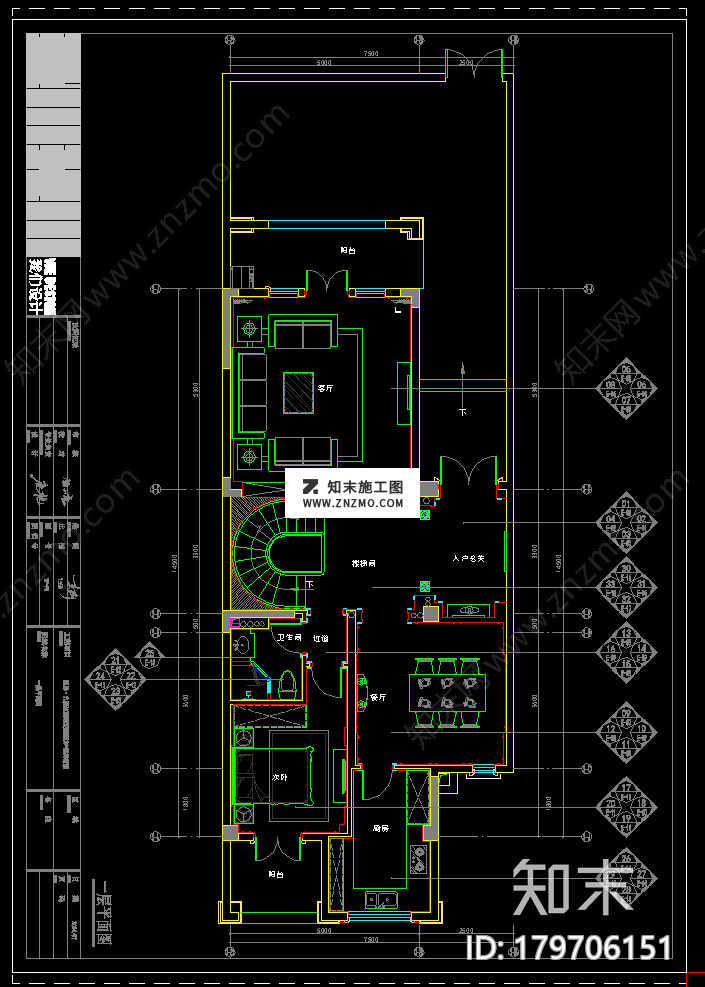 欧式别墅样板房设计CAD施工图，别墅样板房CAD施工图纸下载cad施工图下载【ID:179706151】