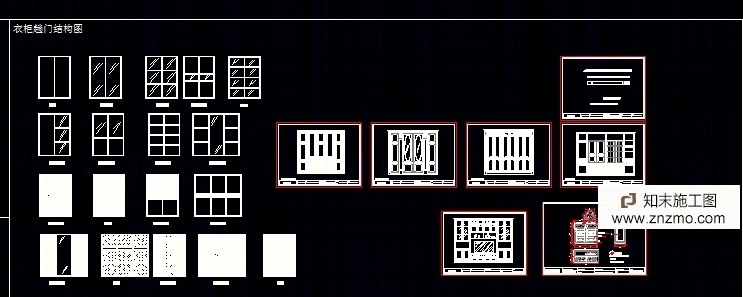 各种衣柜的立面图！标准尺寸！施工图下载【ID:36908830】