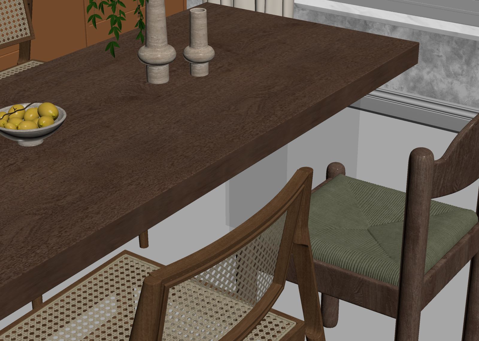 侘寂餐桌3D模型下载【ID:1214628291】
