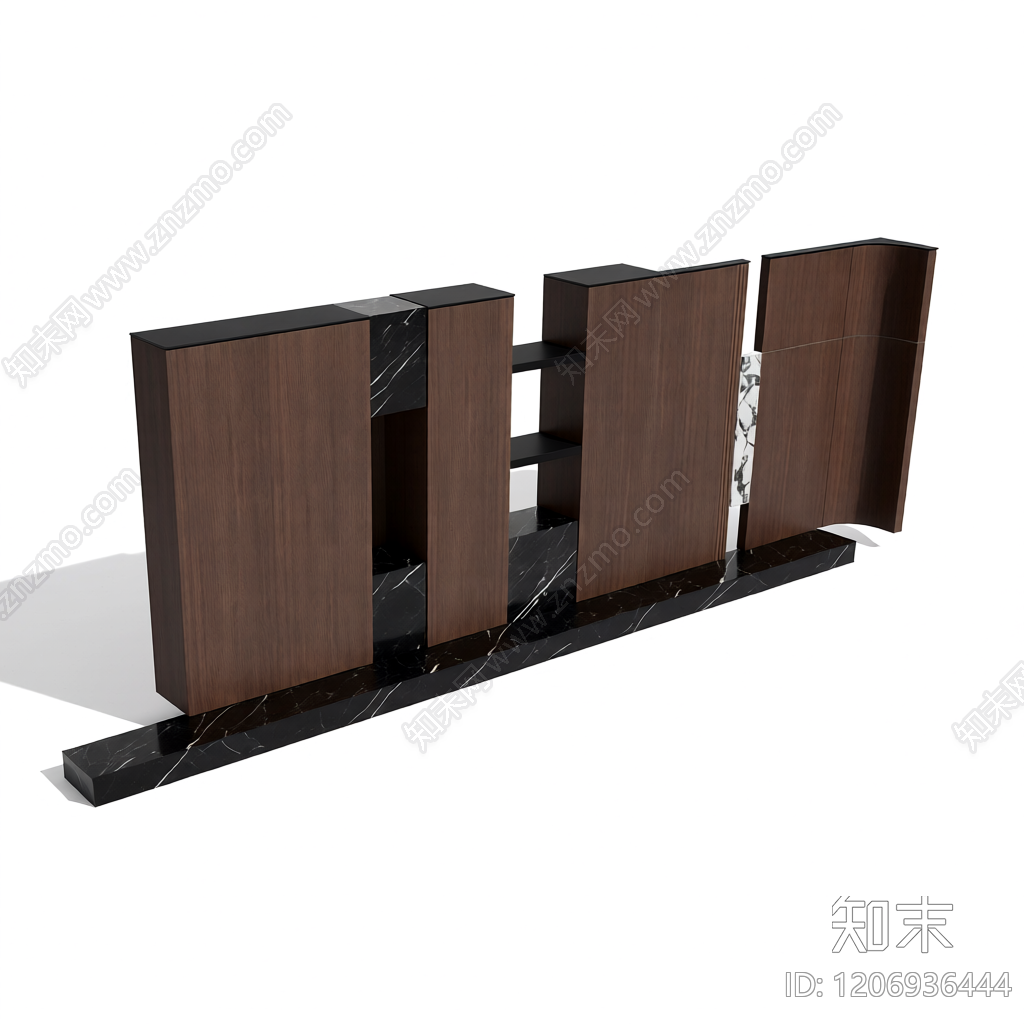 石材木饰面隔断3D模型下载【ID:1206936444】