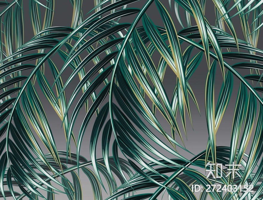 手绘绿植壁纸贴图下载【ID:272403152】