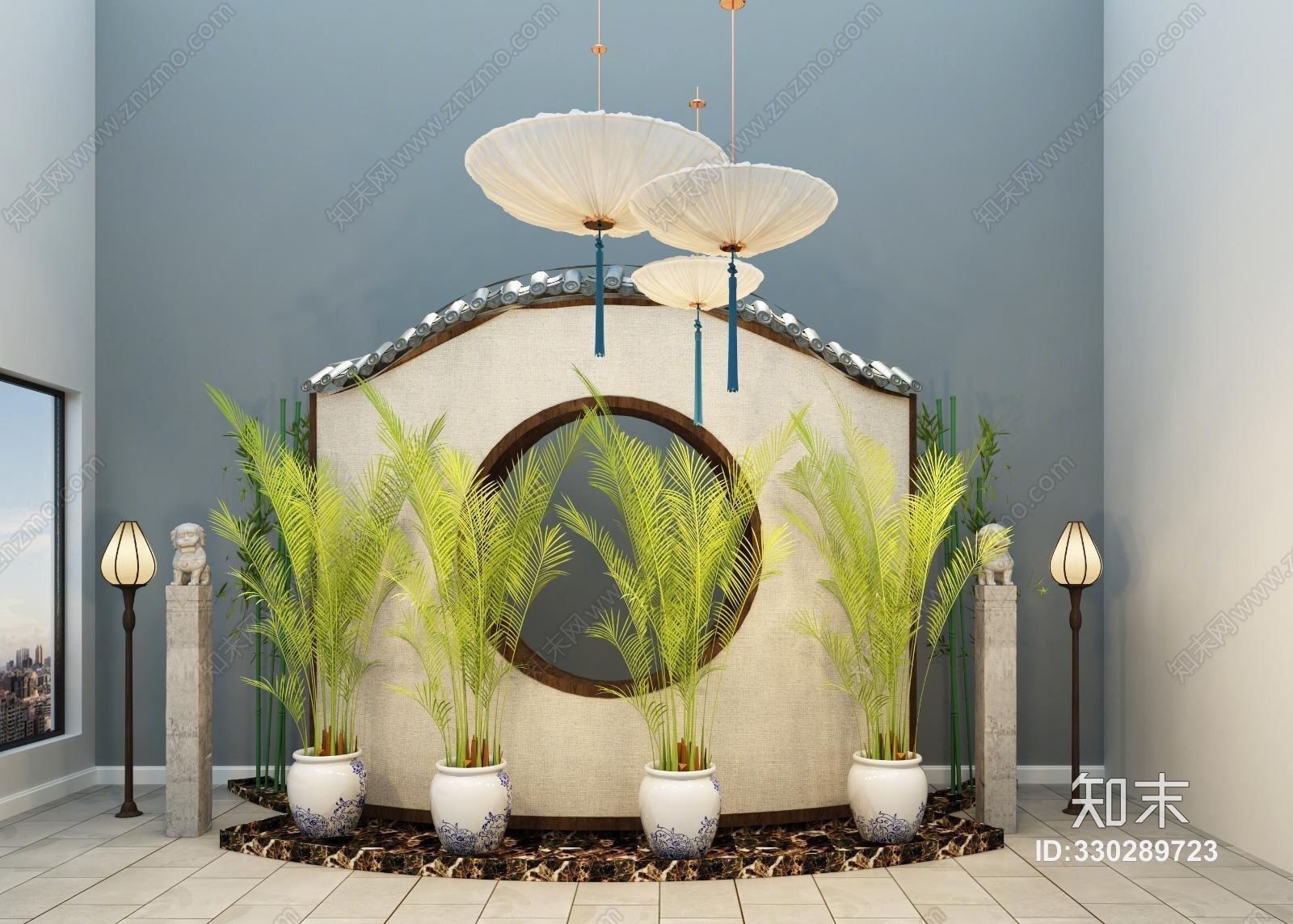 围墙3D模型下载【ID:330289723】