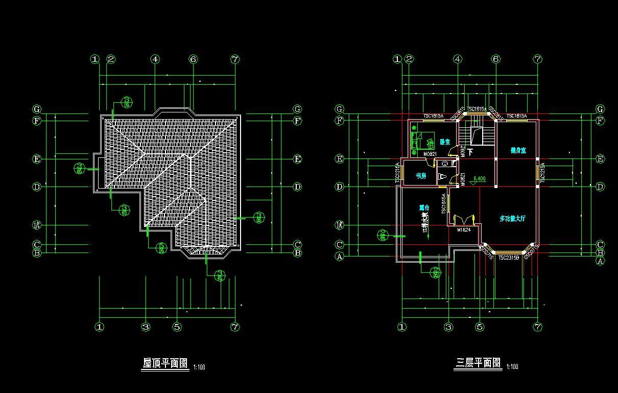 别墅建筑设计cad施工图下载【ID:526260420】