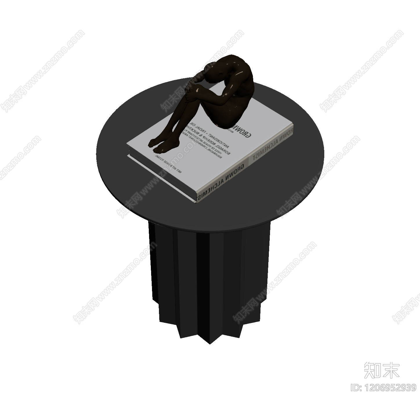 雕塑书桌组合装饰3D模型下载【ID:1206952939】