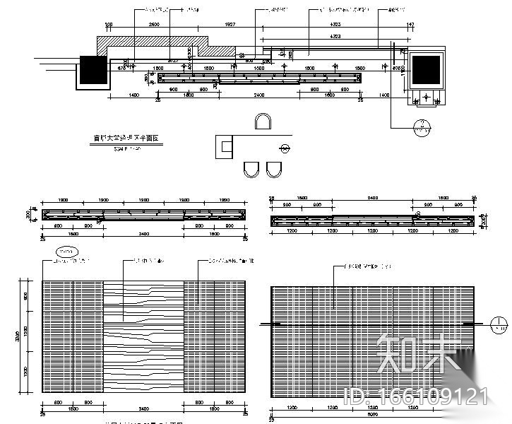 大堂经理台背景墙详图cad施工图下载【ID:166109121】