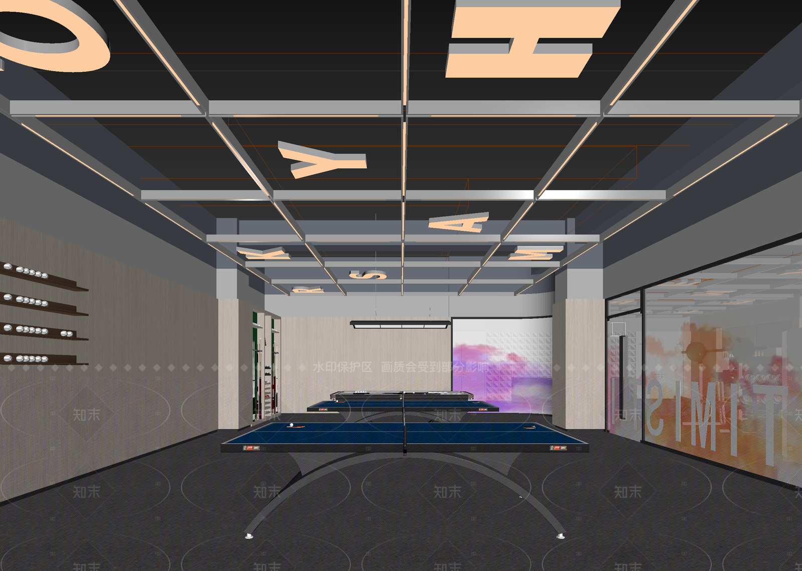 现代台球室3D模型下载【ID:1215921550】