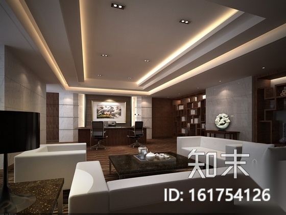 [广东]现代投资公司办公室室内装修施工图（含完整方案和...cad施工图下载【ID:161754126】
