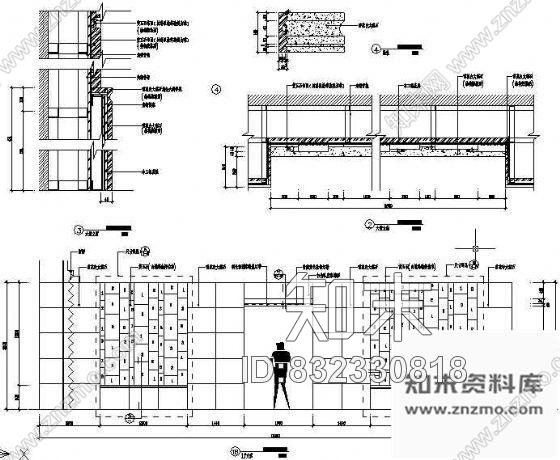 图块/节点造型墙cad施工图下载【ID:832330818】