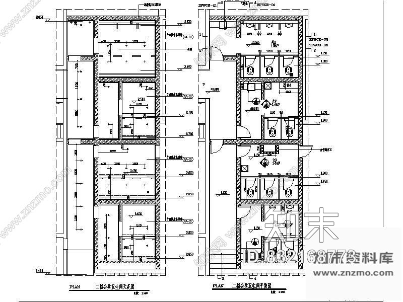 图块/节点酒店公共卫生间装修详图cad施工图下载【ID:832168773】