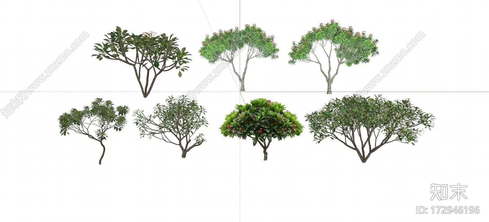 现代景观树木灌木SU模型下载【ID:172946196】