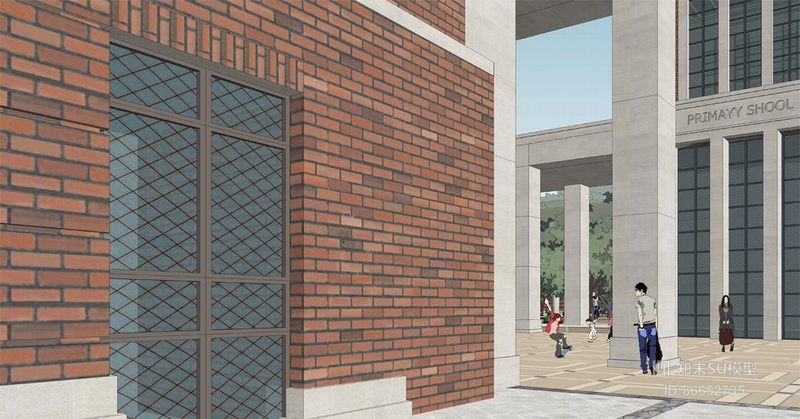 松南中小学SU模型下载【ID:86652735】