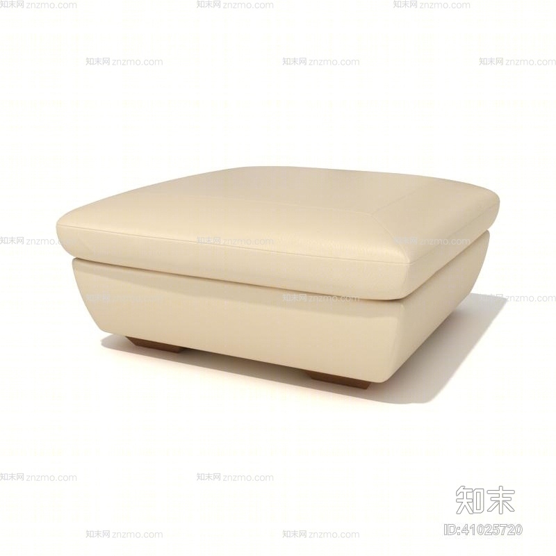 现代米色方型皮质沙发凳3D模型下载【ID:41025720】