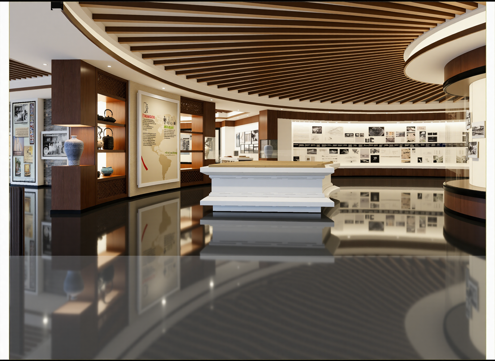 现代陶瓷展厅3D模型下载【ID:1214804015】