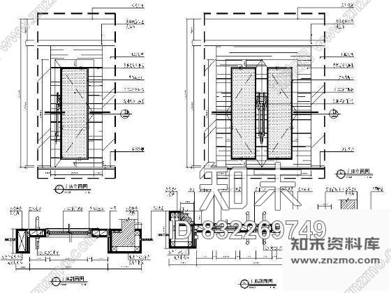 图块/节点金丝玻璃实木门详图cad施工图下载【ID:832269749】